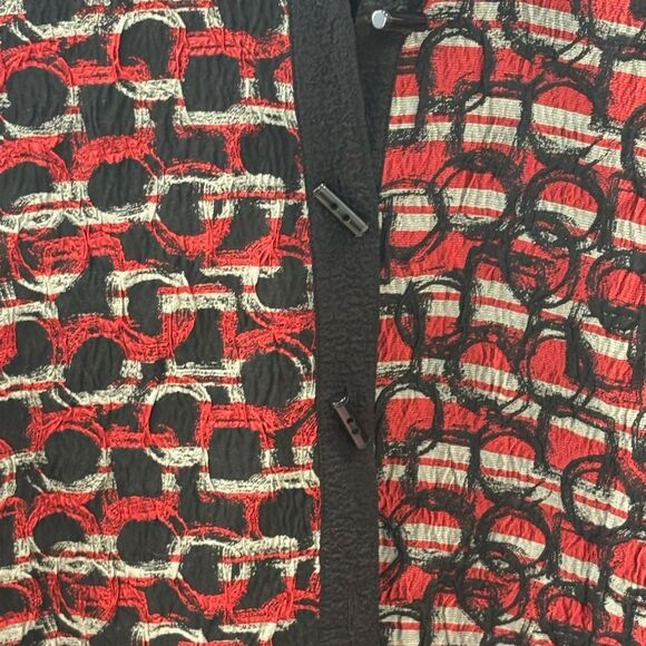 Ali Miles Red and Black Patterned Cape - Picture 7 of 7